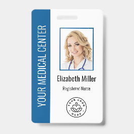 Medical Professional Aangepaste foto en tekst Blau Badge