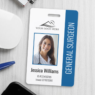 Medical Professional Aangepaste foto- en tekstblau Badge