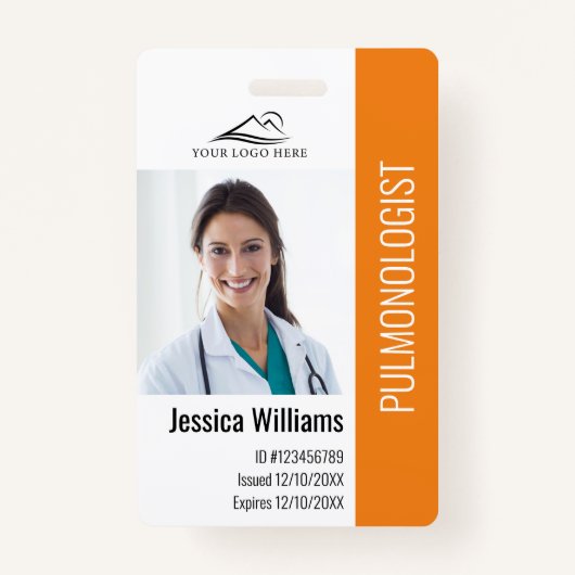 Medical Professional Aangepaste foto- en tekstID Badge (Voorkant)