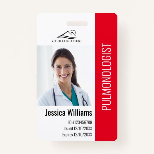 Medical Professional Aangepaste foto- en tekstID Badge (Voorkant)