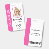 Medical Professional Aangepaste foto- en tekstroze Badge (Front & Back)