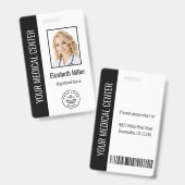 Medical Professional Aangepaste foto- en tekstzwar Badge (Front & Back)