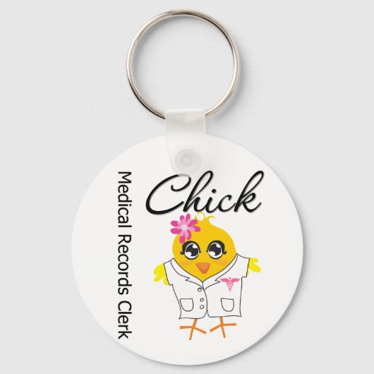 Medical Records Clerk Chick Sleutelhanger (Voorkant)