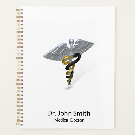 Medical Rod van Silver Caduceus Black Gold Planner (Voorkant)