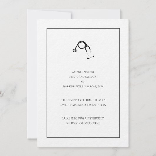 Medical School Graduation Announcement Kaart (Voorkant)