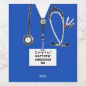 Medical School Graduation Wijn Etiket (Enkel label)