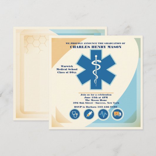 Medical Science Afstuderen Partij Uitnodiging 2 (Voorkant / Achterkant)