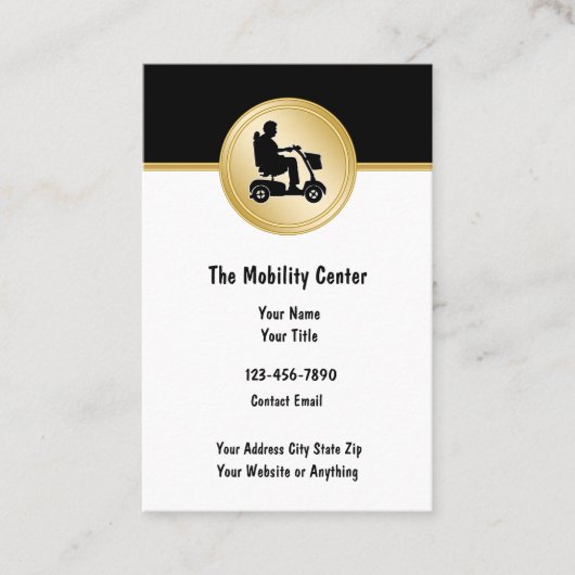 Medical Scooter Mobility Store Visitekaartjes (Voorkant)