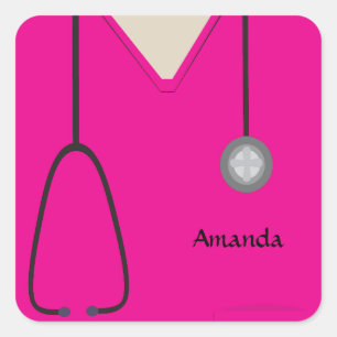 Medical Scrubs Hot-Roze Sticker