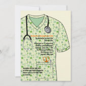 Medical Scrubs Pattern Afstuderen Invitation Kaart (Voorkant)