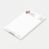 Medical Silver Caduceus 3D Cross Red Post-it® Notes (Schuin)