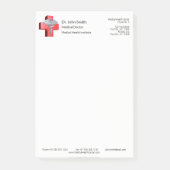 Medical Silver Caduceus 3D Cross Red Post-it® Notes (Voorkant)