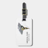 Medical Silver Caduceus Black Gold - Bagagelabel (Voorkant verticaal)