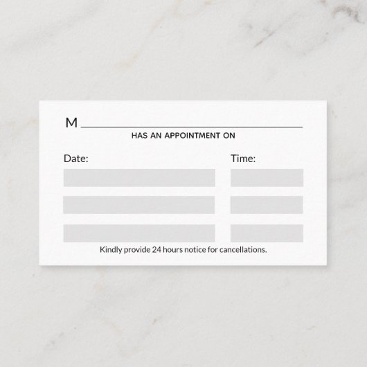 Medical Silver Caduceus Black Gold - Benoeming Afsprakenkaartje (Achterkant)