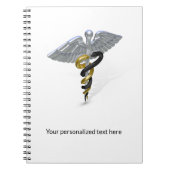 Medical Silver Caduceus Black Gold - Notitieboek (Voorkant)