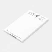 Medical Silver Caduceus Black Gold Post-it® notes (Schuin)