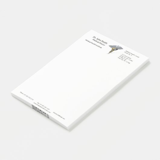 Medical Silver Caduceus Black Gold Post-it® notes (Schuin)