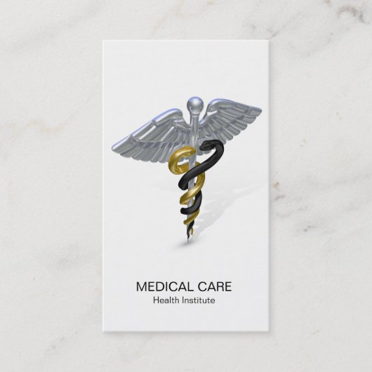 Medical Silver Caduceus Black Gold - Visitekaartje (Voorkant)