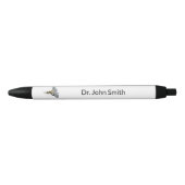 Medical Silver Caduceus Black Gold Zwarte Inkt Pen (Voorkant)