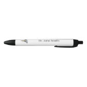 Medical Silver Caduceus Black Gold Zwarte Inkt Pen (Bodem)