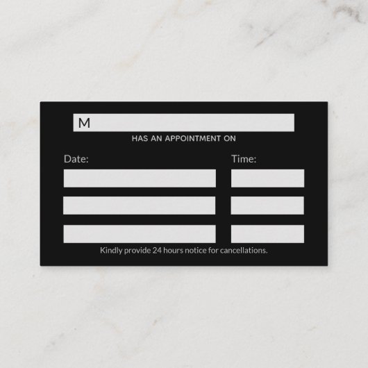 Medical Silver Classy Caduceus op Black Afsprakenkaartje (Achterkant)