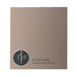 Medical Silver Classy Noble Rod van Asclepius Notitieblok