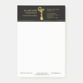 Medical Snake Bowl Hygieia Gold Caduceus Classy Post-it® Notes