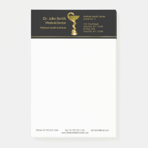 Medical Snake Bowl Hygieia Gold Caduceus Classy Post-it® Notes