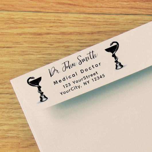 Medical Snake Bowl Hygieia Script Return Address Zelfinktende Stempel