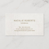Medical Spa Estheticus Elegant Gold Script Visitekaartje (Achterkant)
