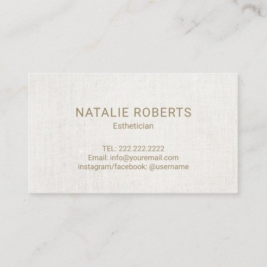 Medical Spa Estheticus Elegant Gold Script Visitekaartje (Achterkant)