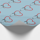 Medical Stethoscoop Gift Wrap Blauw Cadeaupapier (Hoek)