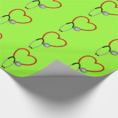 Medical Stethoscoop Gift Wrap Lime Green Cadeaupapier (Hoek)