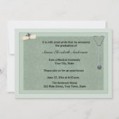 Medical Stethoscoop Green Afstuderen Invitation Kaart (Voorkant)