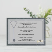 Medical Stethoscoop Grijze Afstuderen Uitnodiging (Staand voorkant)