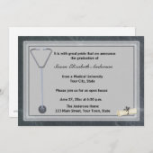 Medical Stethoscoop Grijze Afstuderen Uitnodiging (Voorkant / Achterkant)
