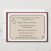 Medical Stethoscoop Tan Afstuderen Uitnodiging (Voorkant)