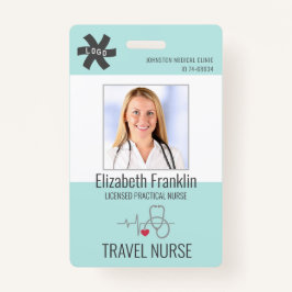 Medical Stethoscope Mint Green TRAVEL NURSE Badge