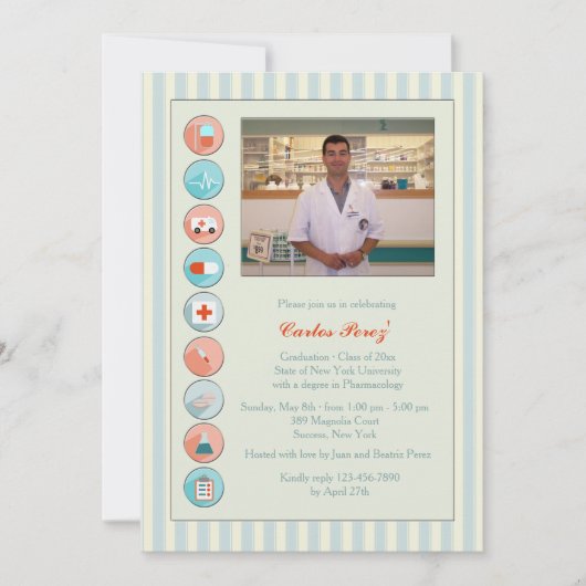 Medical Stock Afstuderen Fotouitnodiging Kaart (Voorkant)