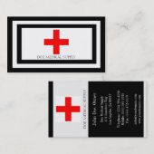 Medical Supply Cross Red B/W Visitekaartje (Voorkant / Achterkant)