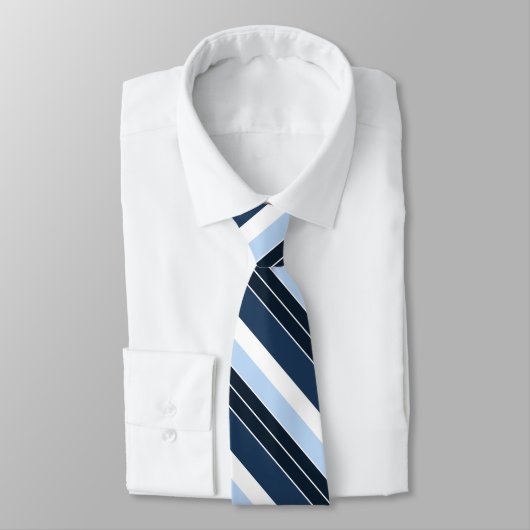 Medical Symbool Aangepaste naam Navy Blue Striped Stropdas (Gebonden)