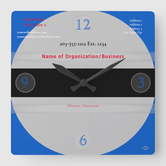 Medical Theme Wall Clock HAMbyWG Vierkante Klok (Voorkant)