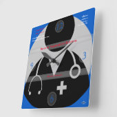 Medical Theme Wall Clock HAMbyWG Vierkante Klok (Hoek)