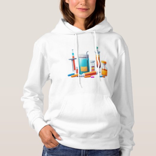Medical Tools Cartoon Hoodie (Voorkant)
