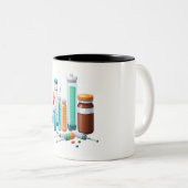 Medical Tools Cartoon Mug Tweekleurige Koffiemok (Voorkant rechts)
