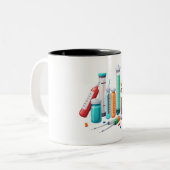 Medical Tools Cartoon Mug Tweekleurige Koffiemok (Voorkant links)
