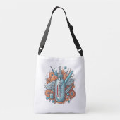 Medical Vial Art - Syringe & Pill Bottle Wings Crossbody Tas (Achterkant)