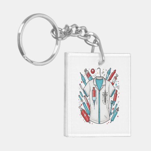 Medical Vial Keychain - Nurse & Doctor Gift (Voorkant Links)