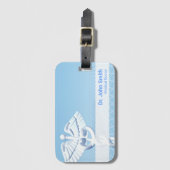 Medical White 3D Caduceus Blue Design Bagagelabel (Voorkant (verticaal))
