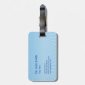 Medical White 3D Caduceus Blue Design Bagagelabel (Achterkant verticaal)